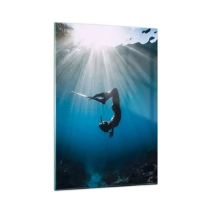Billede på glas - Undervandsdans - 80x120 cm