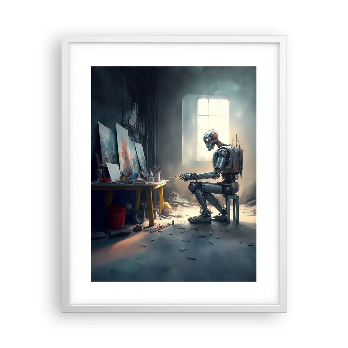 Plakat i hvid ramme - Den skabende handling - 40x50 cm