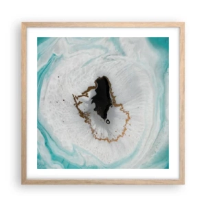 Plakat i ramme af lyst egetræ - Kom indenfor - 50x50 cm