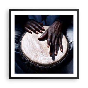 Plakat i sort ramme - Lev i takt med din rytme - 60x60 cm