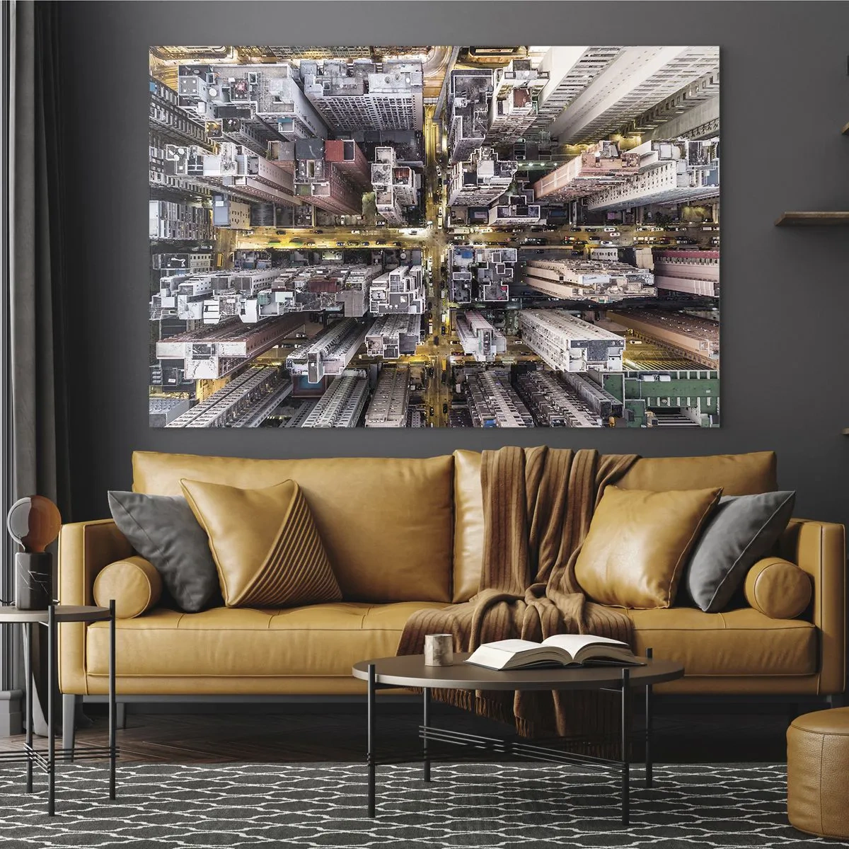 Billede på glas - Hilsner fra Hong Kong - 120x80 cm