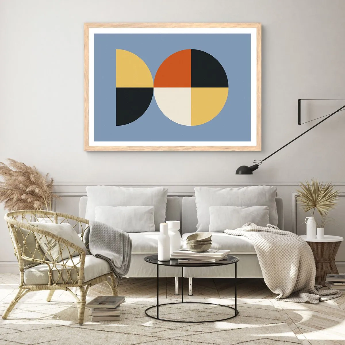 Plakat i ramme af lyst egetræ - Se og tæl - 40x30 cm