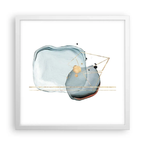 Plakat i hvid ramme - En undersøgelse af dråber - 40x40 cm