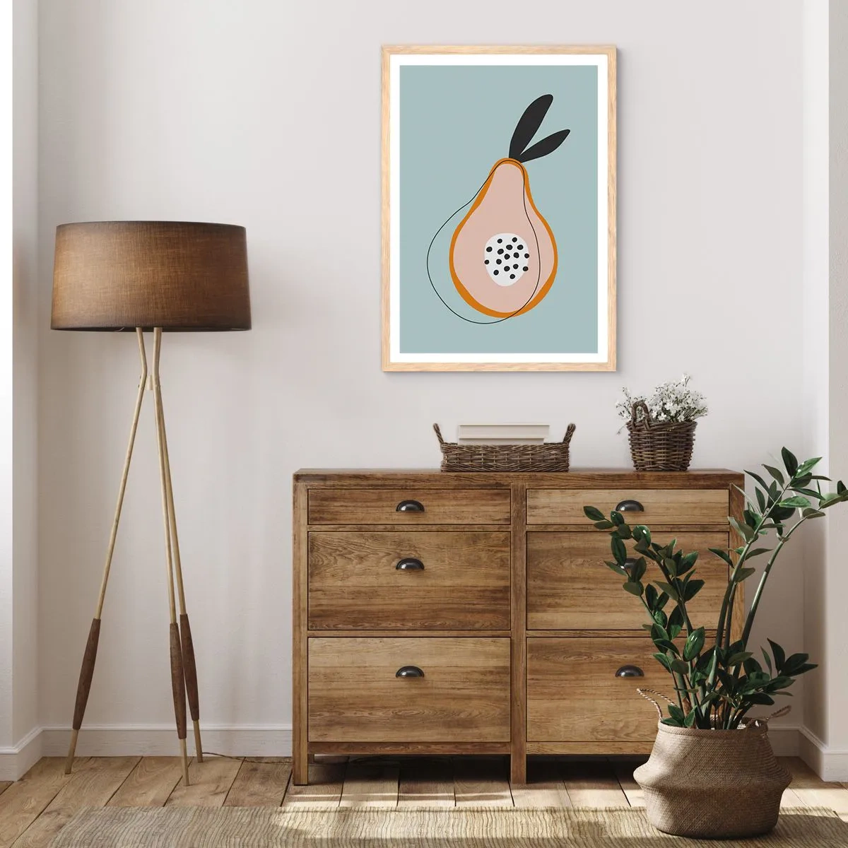 Plakat i ramme af lyst egetræ - Trænge ind i tingenes natur - 40x50 cm