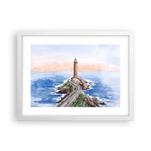 Plakat i hvid ramme - Med front mod havet - 40x30 cm
