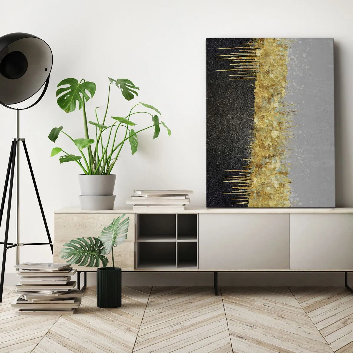 Lærredstryk - Billede på lærred - Indad og opad - 50x70 cm