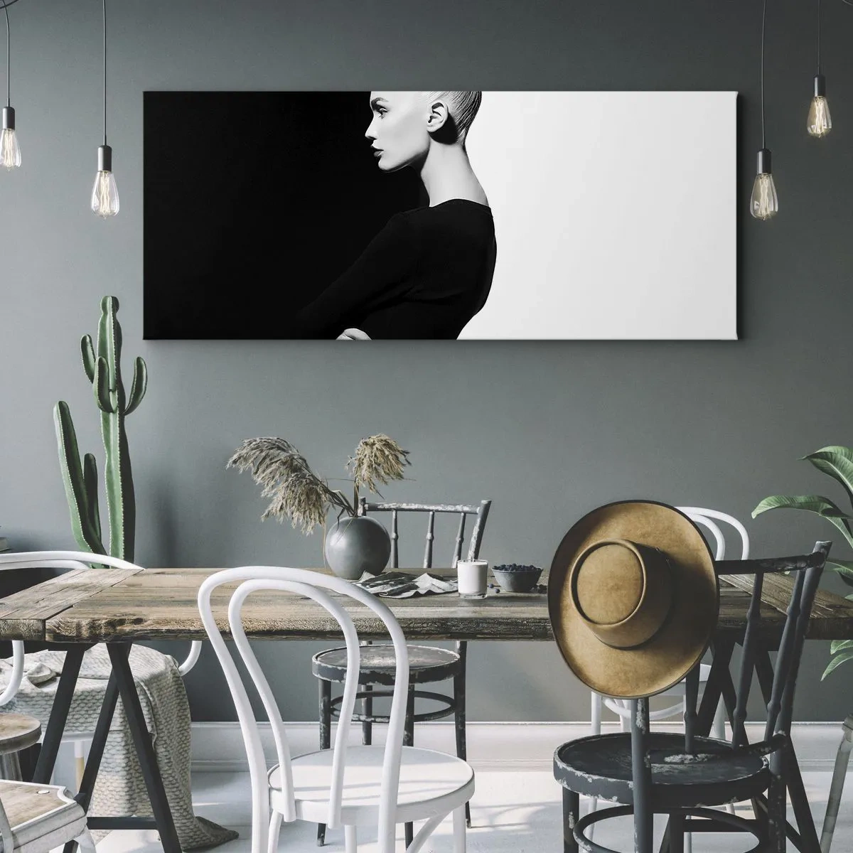 Lærredstryk - Billede på lærred - Blot en kvinde - 100x40 cm