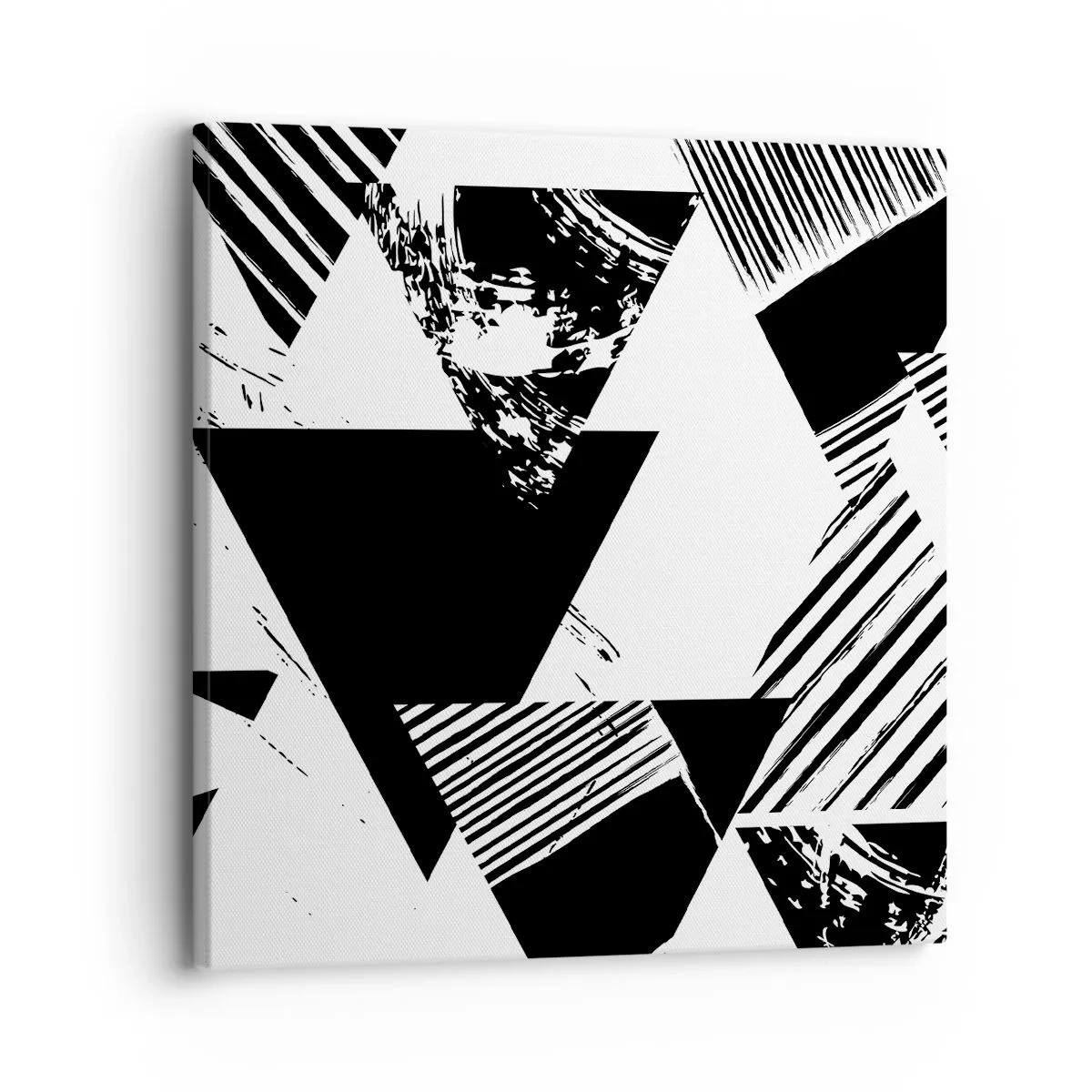 Lærredstryk - Billede på lærred - Regn af trekanter - 30x30 cm