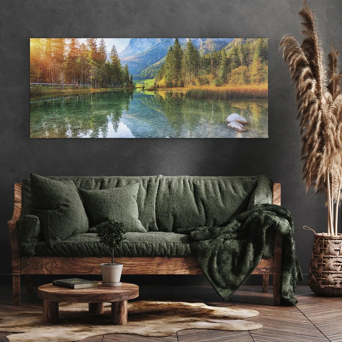Lærredstryk - Billede på lærred - Efterårets blidhed - 100x40 cm