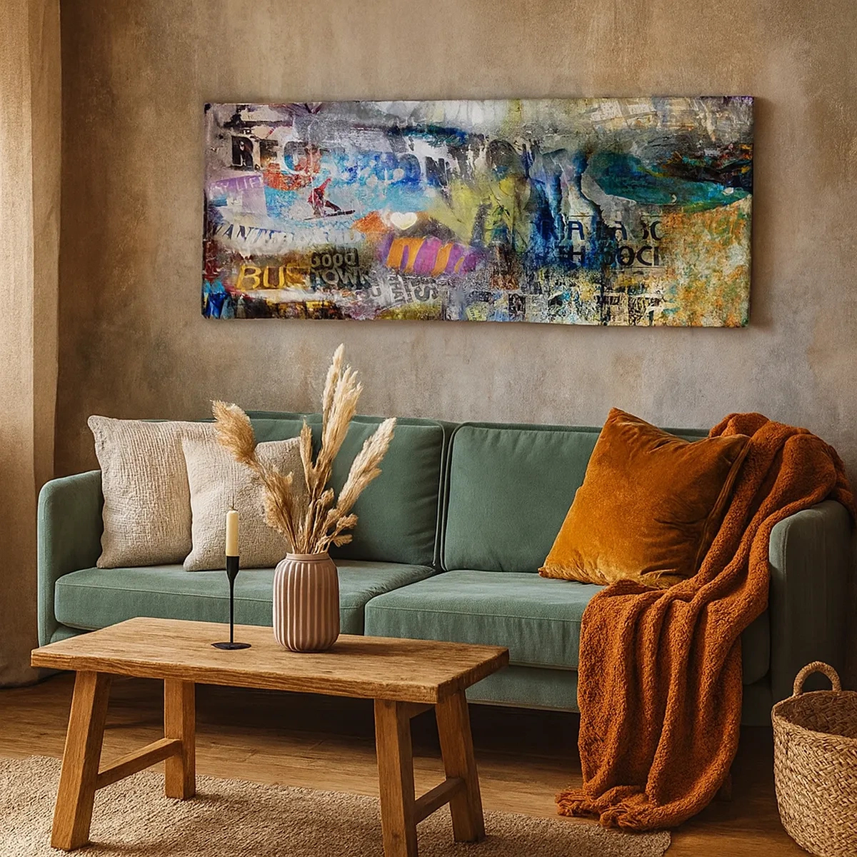 Lærredstryk - Billede på lærred - En collage af minder - 30x30 cm