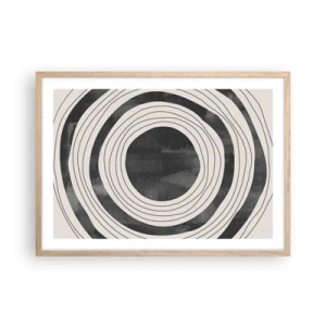 Plakat i ramme af lyst egetræ - Lige til det punkt - 70x50 cm