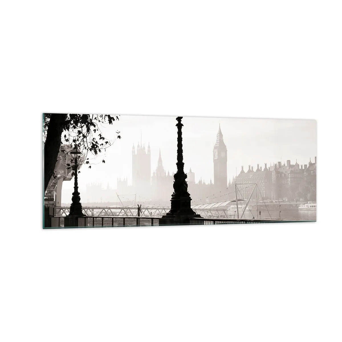 Billede på glas - London morgen - 140x50 cm