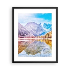 Plakat i sort ramme - Og det er allerede efterår i bjergene - 40x50 cm