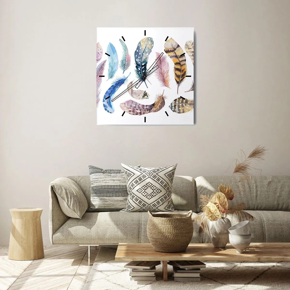 Vægur, Uret - Letvægts, farverig og flerfarvet - 40x40 cm