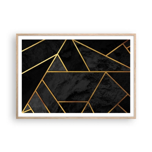 Plakat i ramme af lyst egetræ - Mørke og lys - 100x70 cm