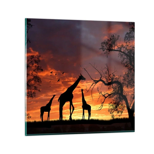 Billede på glas - En lille middag med dem, du holder af - 40x40 cm