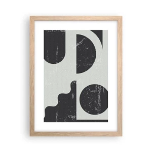 Plakat i ramme af lyst egetræ - Komposition over og under - 30x40 cm