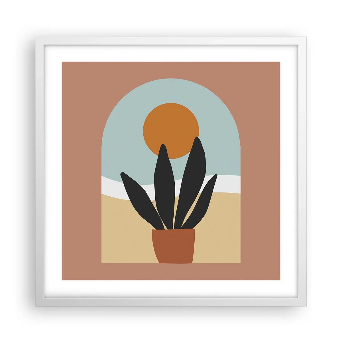 Plakat i hvid ramme - Små glæder - 50x50 cm