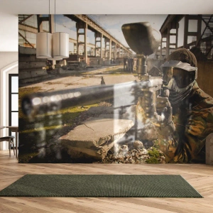 Fototapet Premium Sand - Og du kan blive en helt - Paintball, Sport, Militær - 100x70 cm