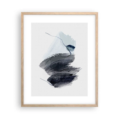 Plakat i ramme af lyst egetræ - Intensitet og bevægelse - 40x50 cm