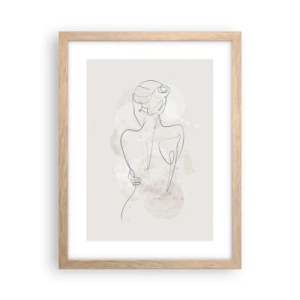 Plakat i ramme af lyst egetræ - Som et følsomt instrument - 30x40 cm