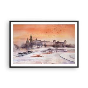 Plakat i sort ramme - Kongelig solnedgang - 91x61 cm