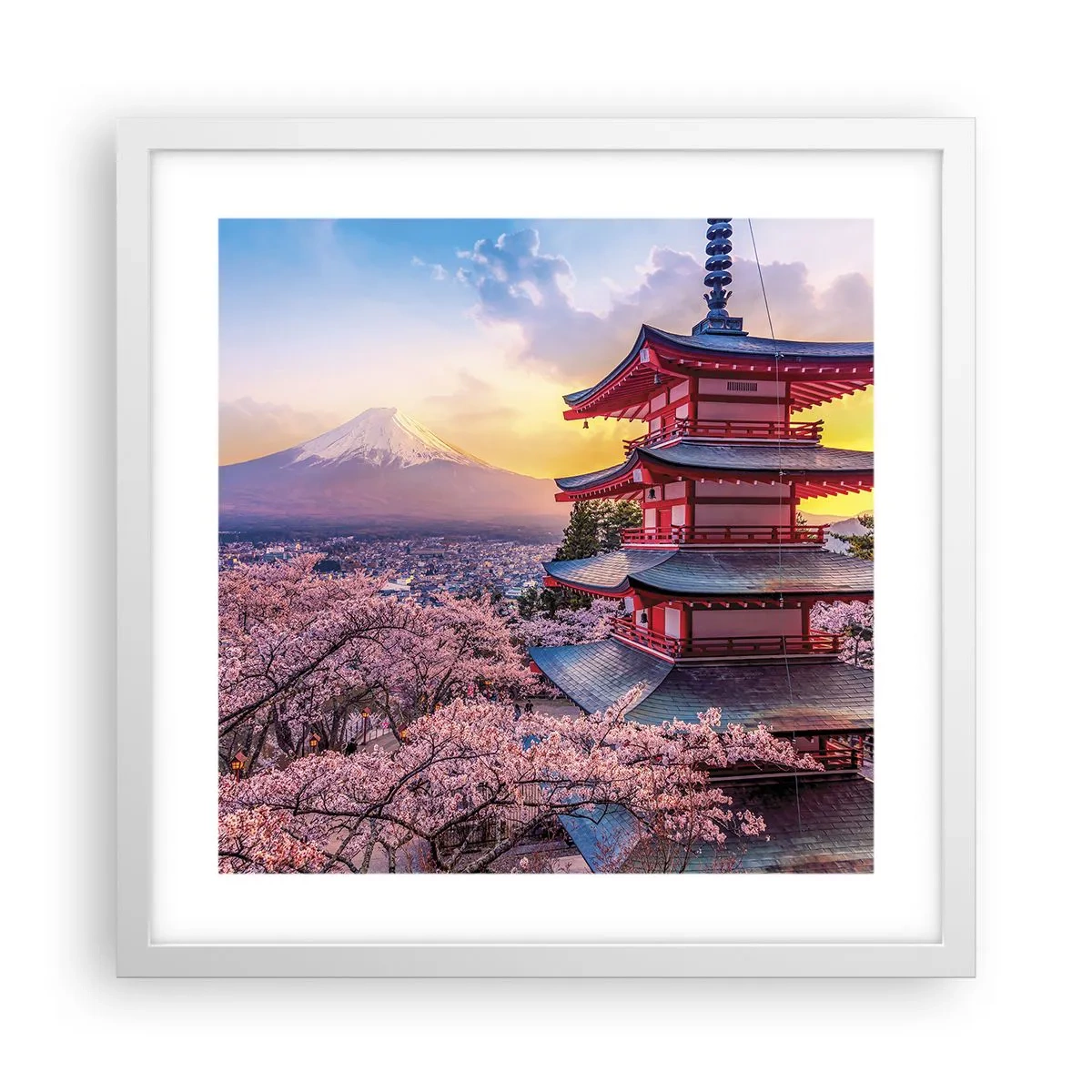 Plakat i hvid ramme - Essensen af den japanske ånd - 40x40 cm