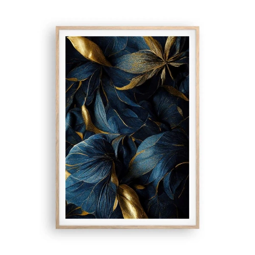 Plakat i ramme af lyst egetræ - Foret med guld - 70x100 cm