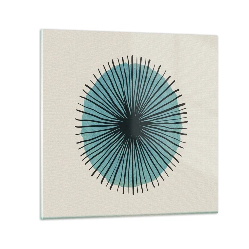Billede på glas - Strålende på blå - 30x30 cm