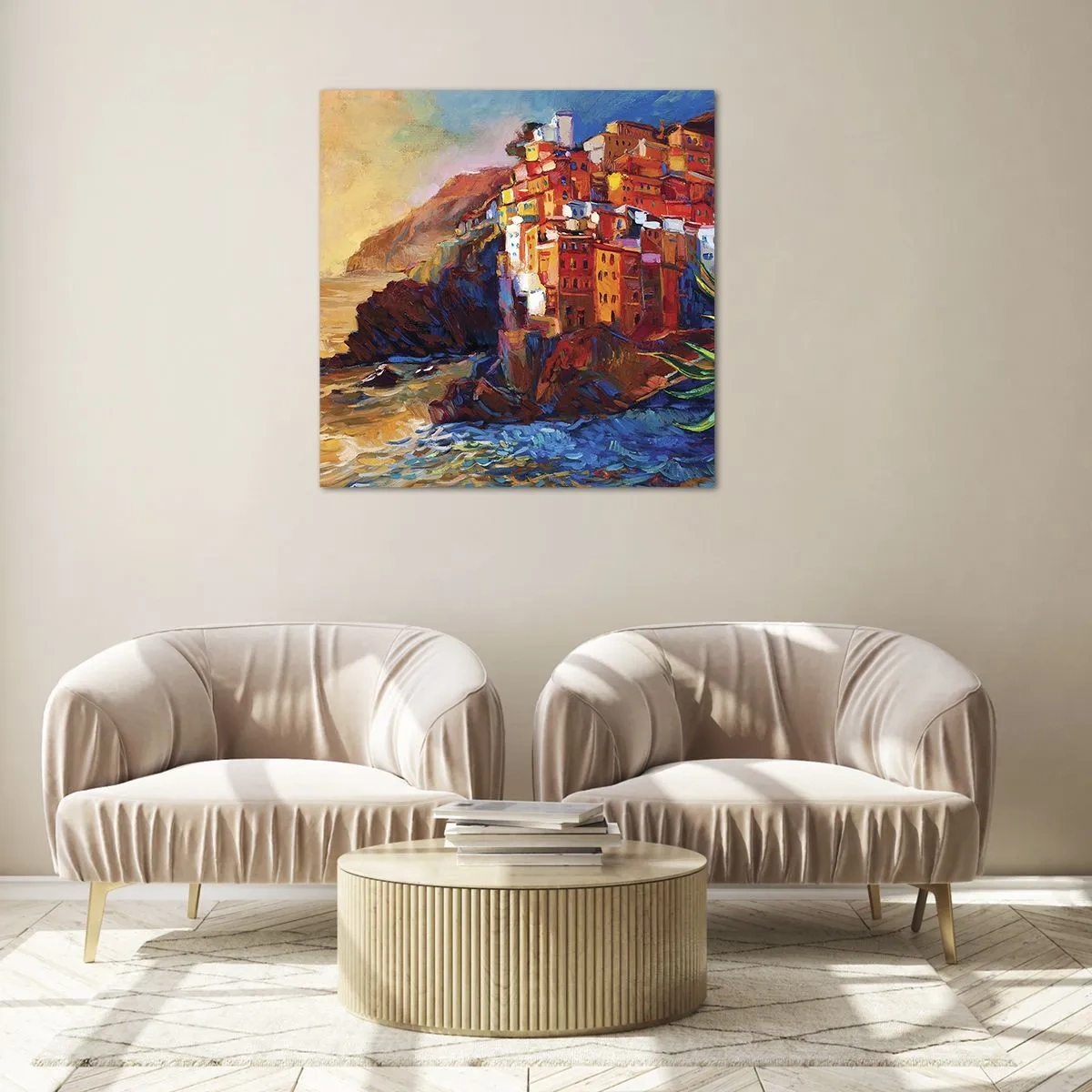 Billede på glas - Italiensk atmosfære - 60x60 cm