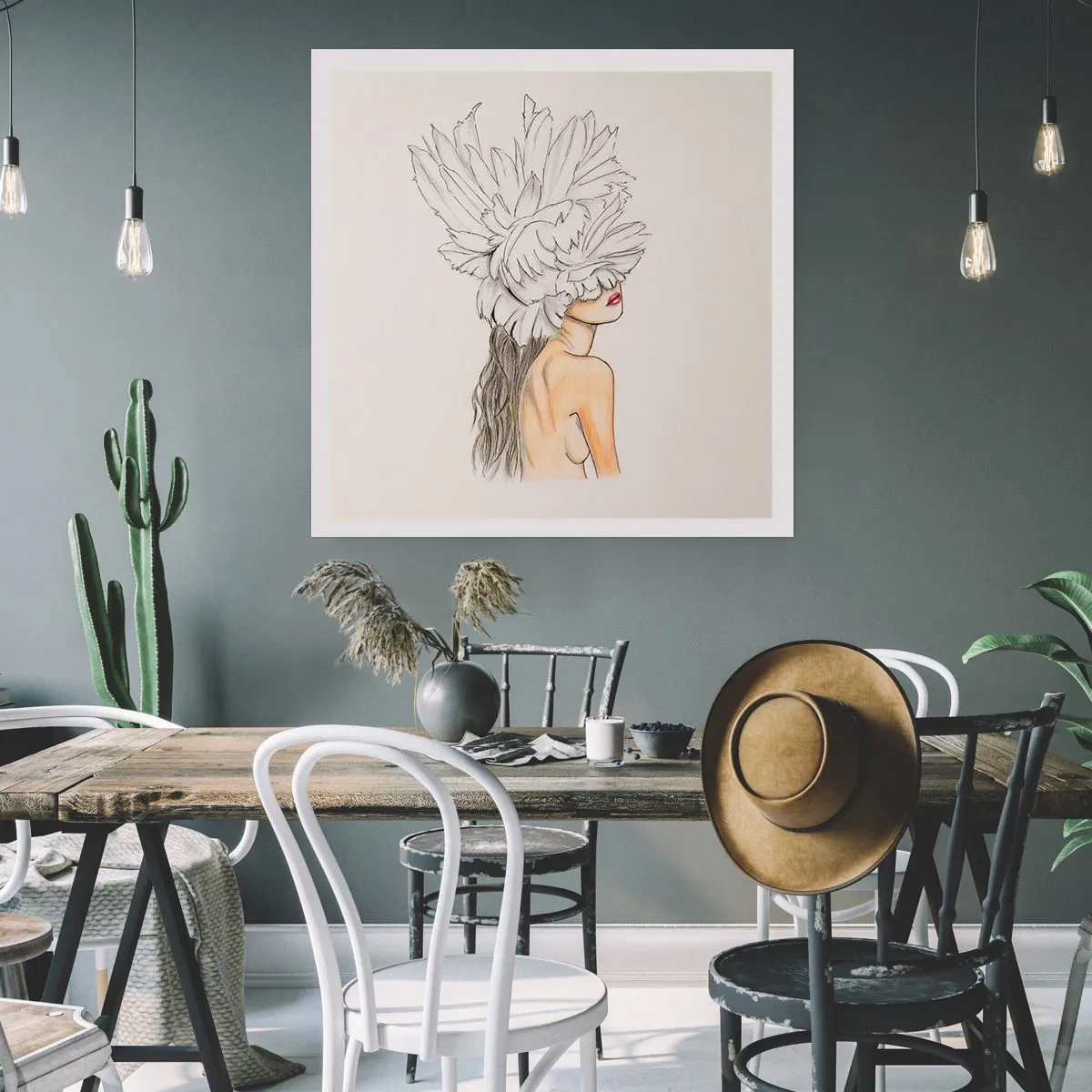 Plakat - Skønhed kronet - 40x40 cm