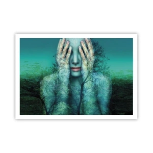 Plakat - Nedsænket i blåt - 100x70 cm