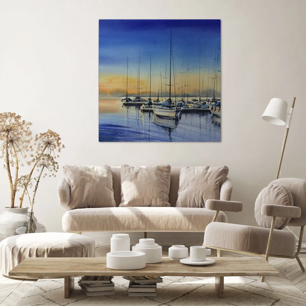 Lærredstryk - Billede på lærred - Slutningen på en god dag - 50x50 cm