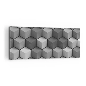 Lærredstryk - Billede på lærred - Kubistisk puslespil - 100x40 cm