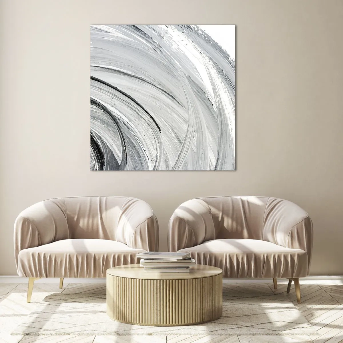 Billede på glas - Orbital komposition - 70x70 cm