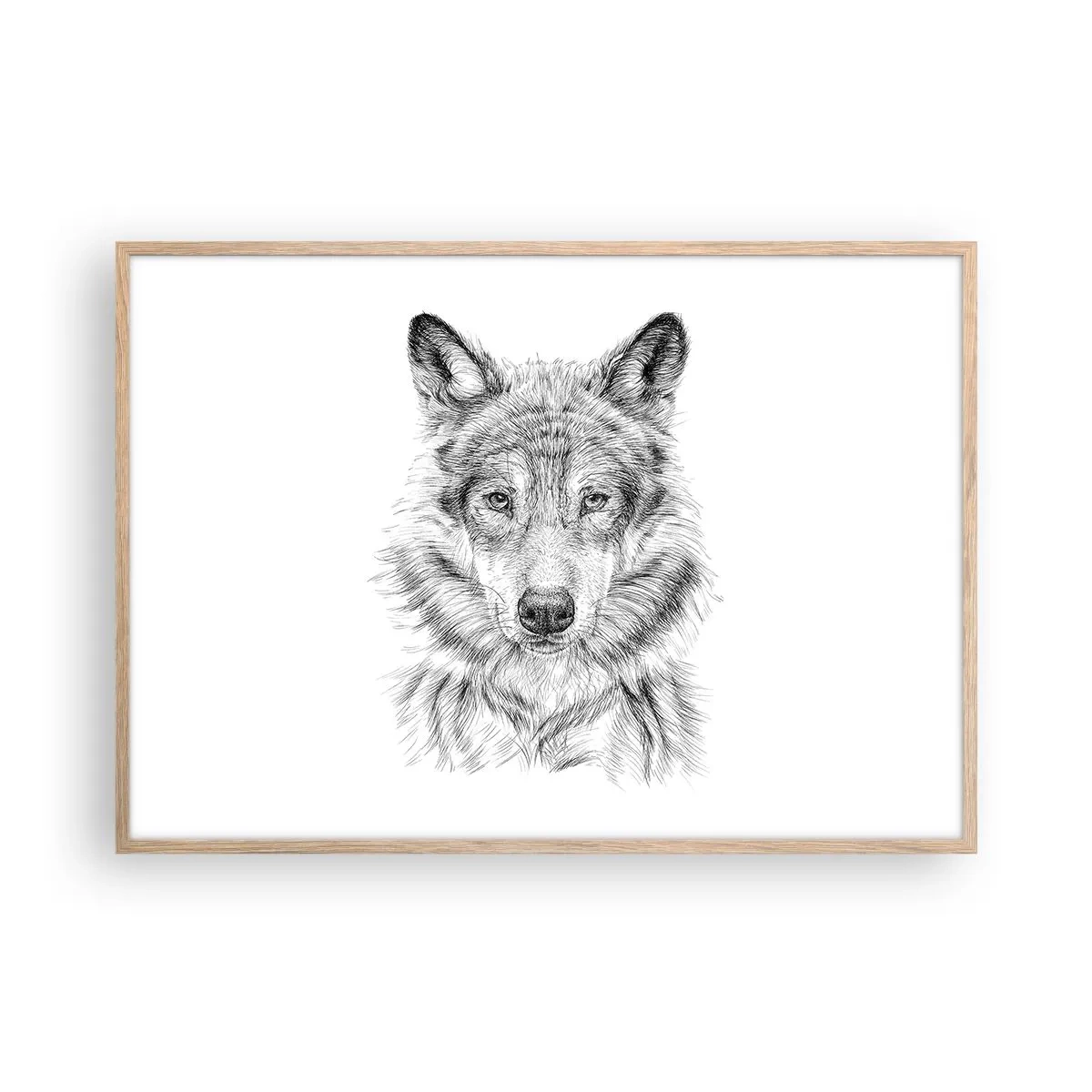 Plakat i ramme af lyst egetræ - En født leder - 100x70 cm