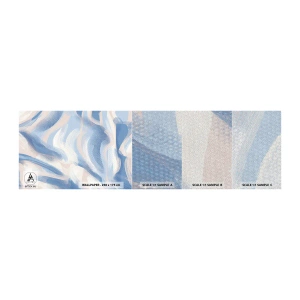 Prøve Fototapet Premium Sand - Blå krusninger - Pastel, Minimalisme, Stykke - 100x30 cm