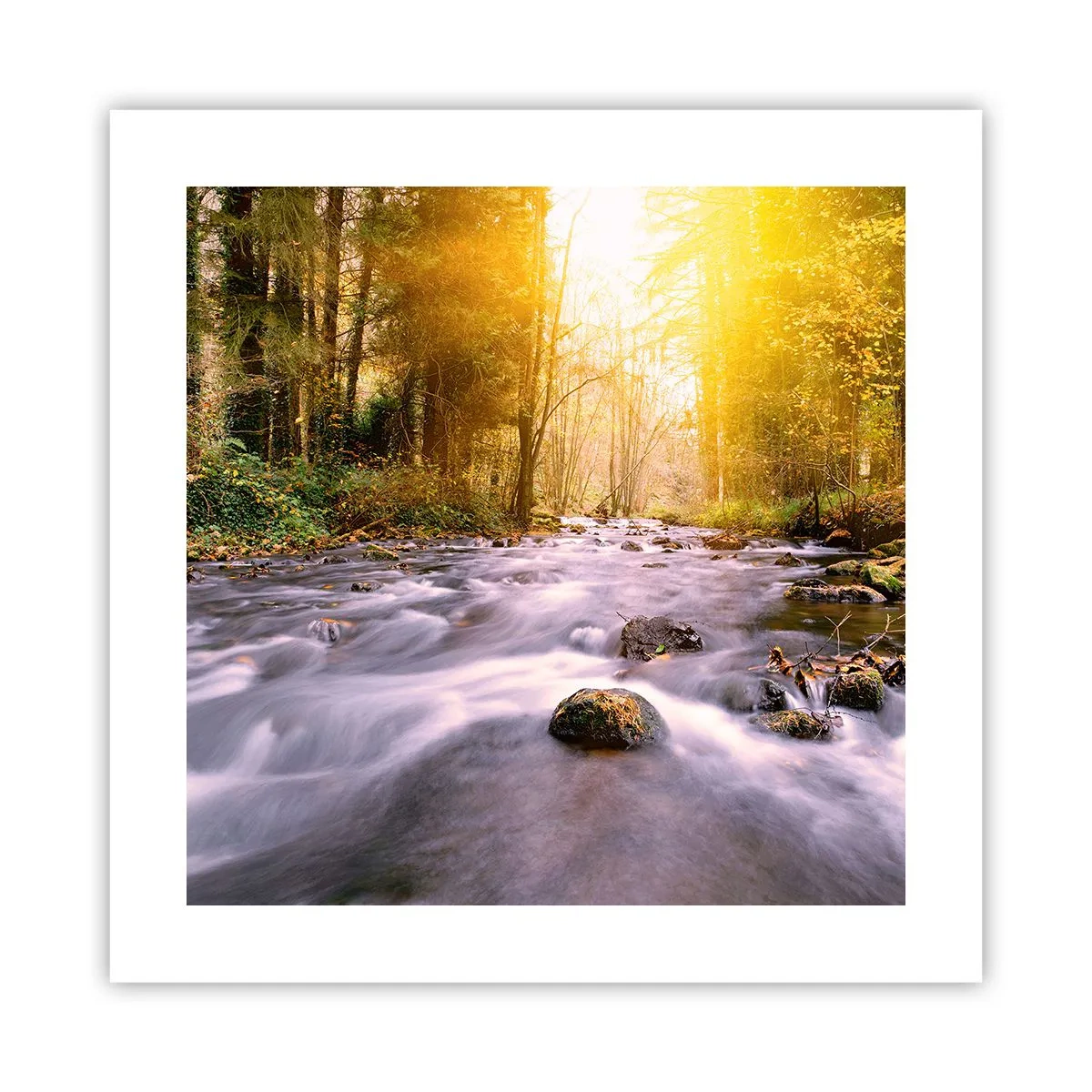 Plakat - Malachit i sølv- og guldfatning - 40x40 cm