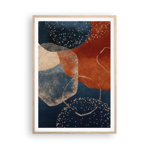 Plakat i ramme af lyst egetræ - Lethed i tilværelsen - 70x100 cm