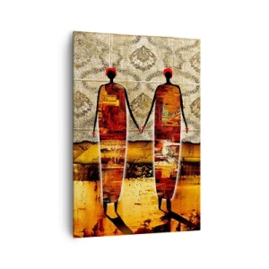 Lærredstryk - Billede på lærred - Etnisk sammensætning i farverne i Afrika - 70x100 cm