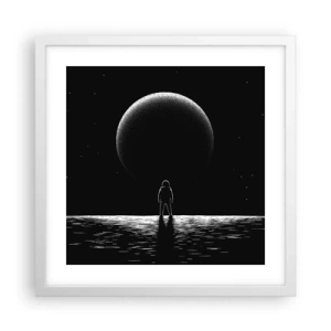 Plakat i hvid ramme - Ansigt til ansigt - 40x40 cm