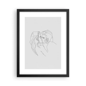 Plakat i sort ramme - I samme linje - 30x40 cm