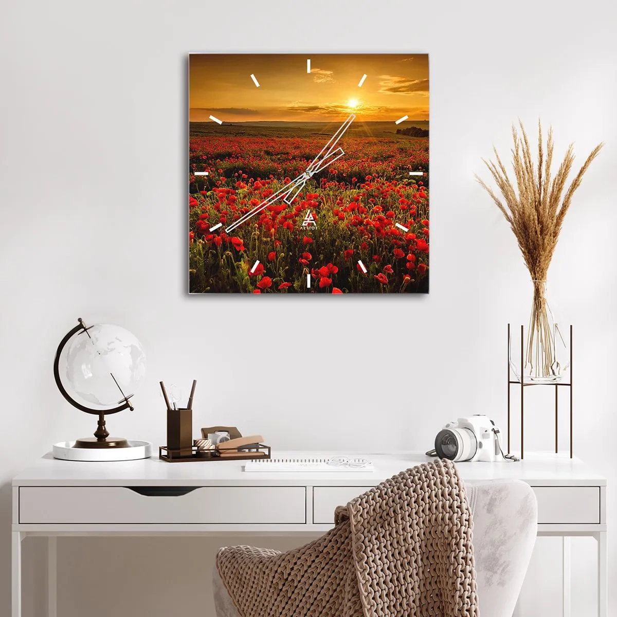 Vægur, Uret - Blandt bølgerne af raslende enge, blandt flodblomster - 30x30 cm