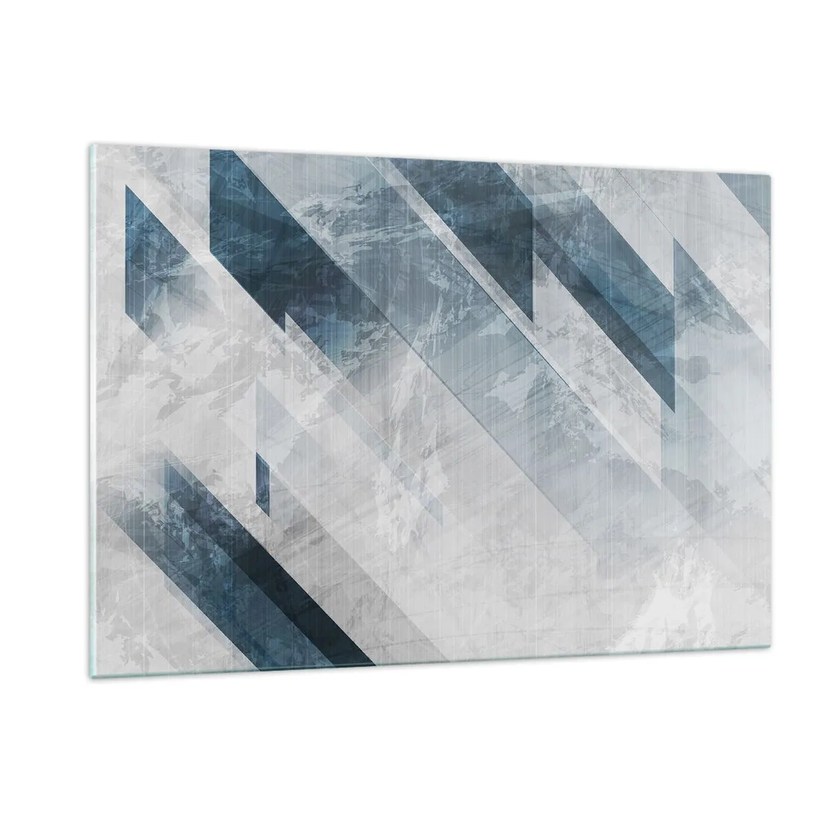Billede på glas - Rumlig komposition - bevægelse af gråtoner - 120x80 cm
