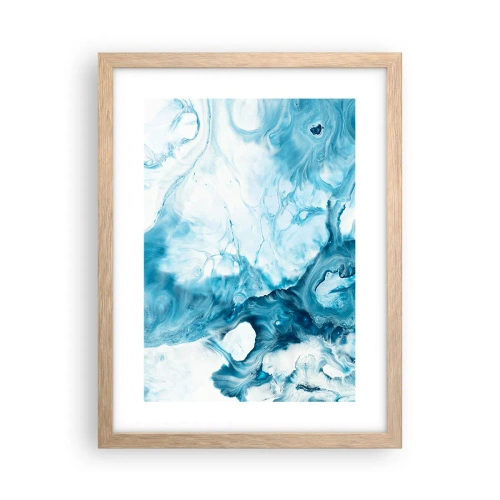 Plakat i ramme af lyst egetræ - Blå koncert - 30x40 cm