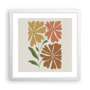 Plakat i hvid ramme - Natur og geometri - 40x40 cm