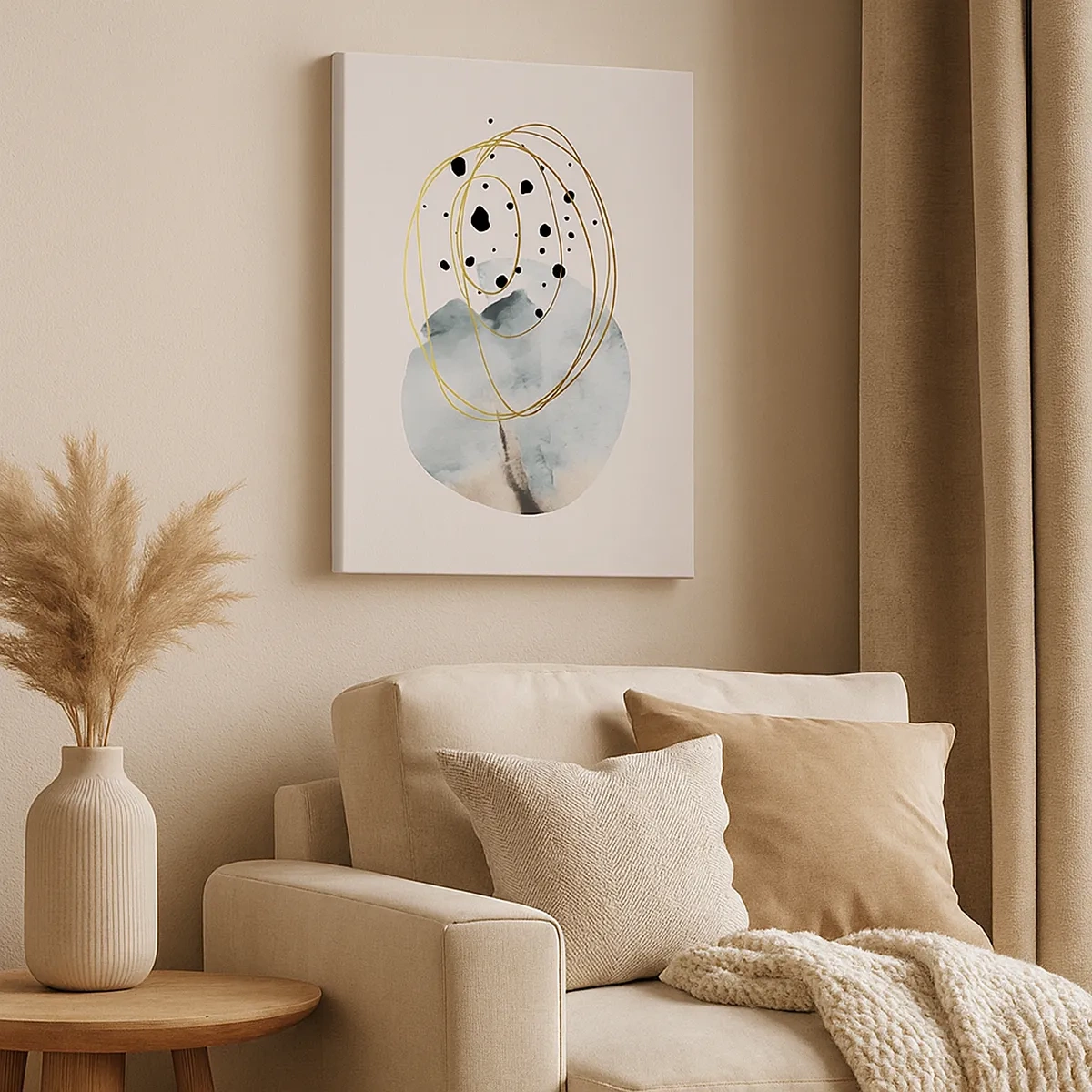 Lærredstryk - Billede på lærred - I rummets favntag - 50x70 cm