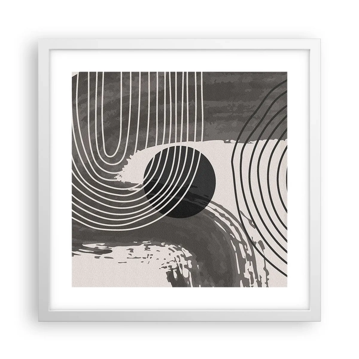 Plakat i hvid ramme - Oval vinder - 40x40 cm