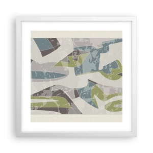 Plakat i hvid ramme - Komposition bag glas - 40x40 cm