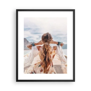 Plakat i sort ramme - På vej mod lykken - 40x50 cm